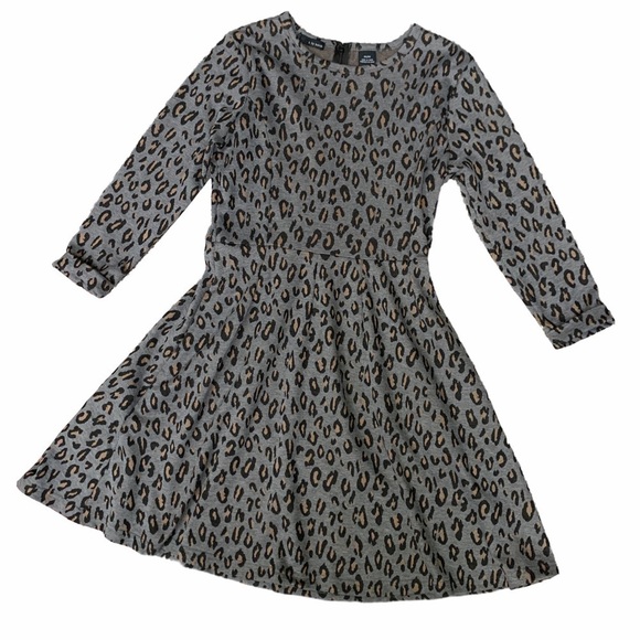 Kersh Dresses & Skirts - K by Kersh Leopard Print Sweatshirt Skater Dress